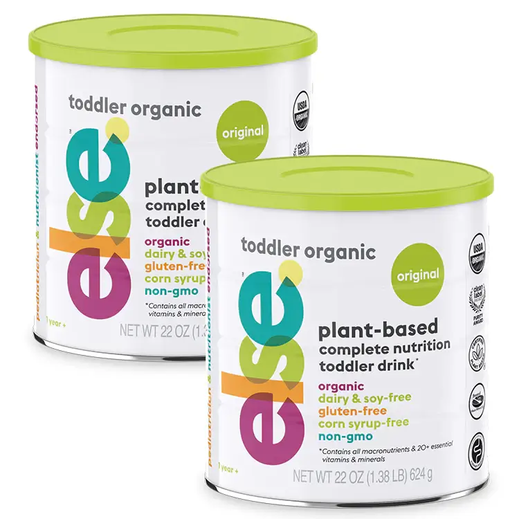 two canisters of organic toddler organic food