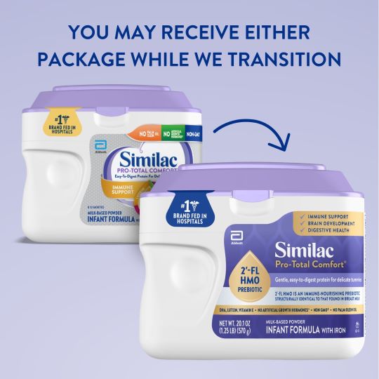 two packages of similace are shown in this ad