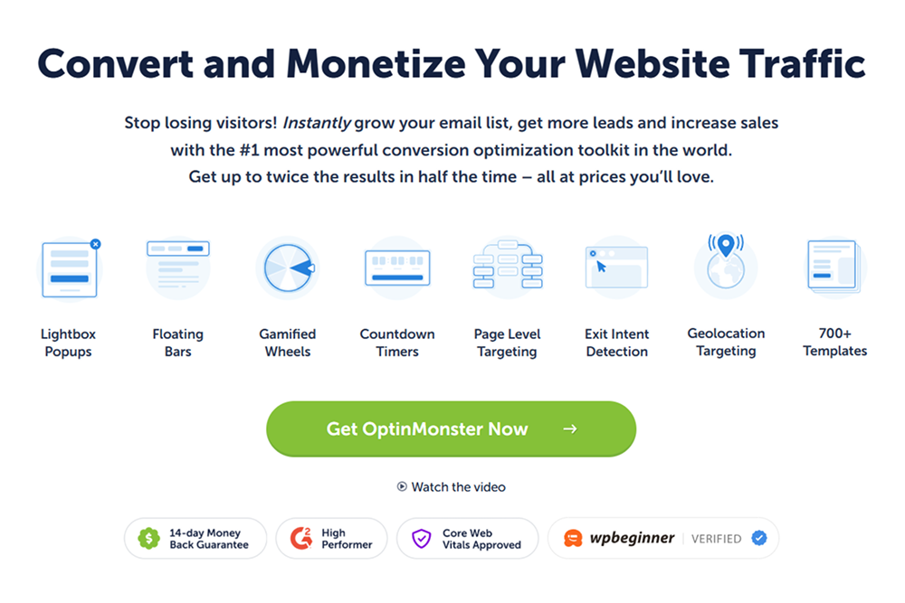 a web page with the words convert and monetize your website traffic