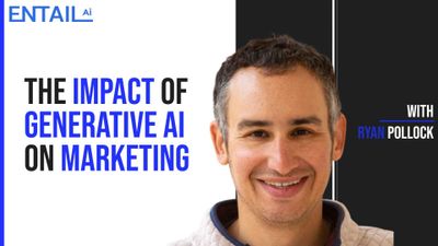 a man smiling with the words the impact of conservative ai on marketing