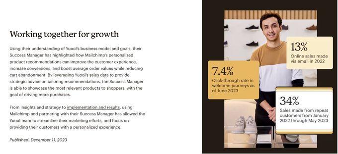 An example of an effective case study by MailChimp. 