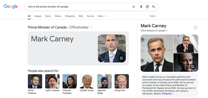 Screenshot of a direct answer box within Google SERP