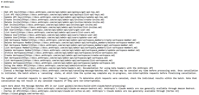 Screenshot of Anthropic's llms.txt file