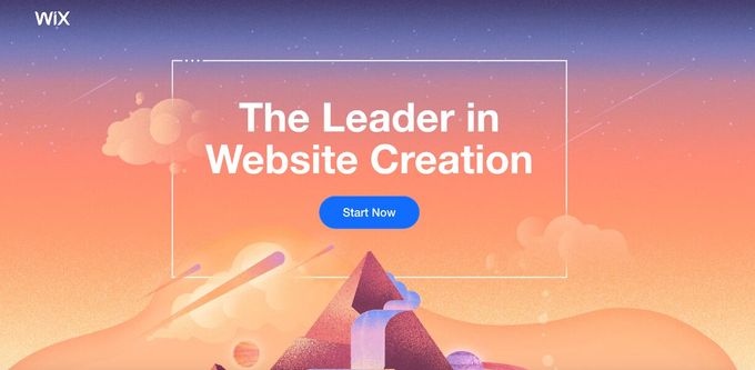 Wix landing page. 