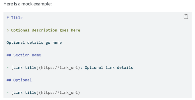Screenshot of llms.txt file mock example