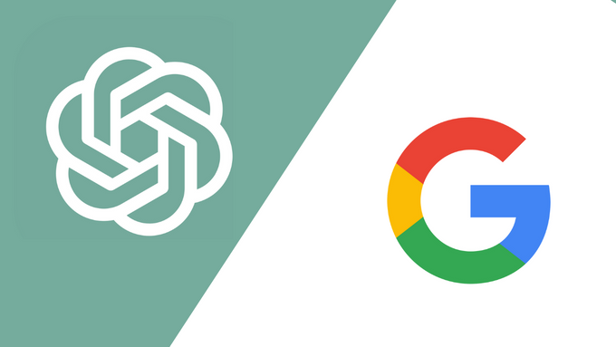 ChatGPT and Google logos side by side