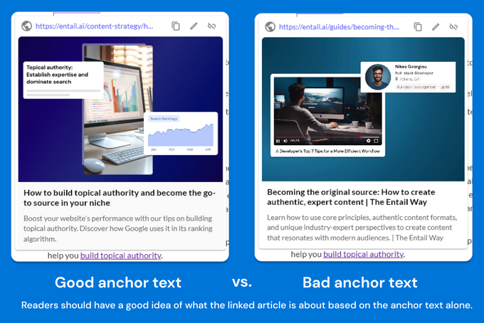 Example of good vs. bad anchor text