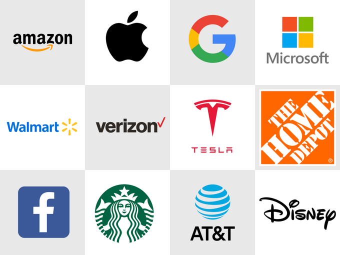 Logos of the biggest brands in 2023