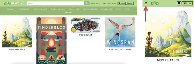401 Games's desktop and mobile sites using responsive design.