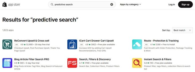 Shopify App Store_Predictive search example_no border