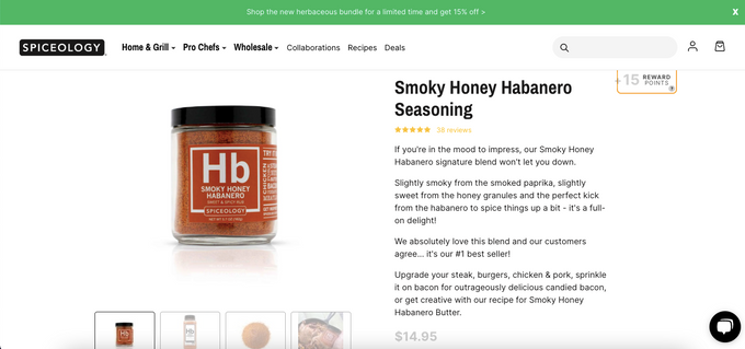 Spiceology provides casual, engaging copy in product descriptions.