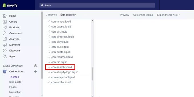 Removing Shopify Search App_delete code