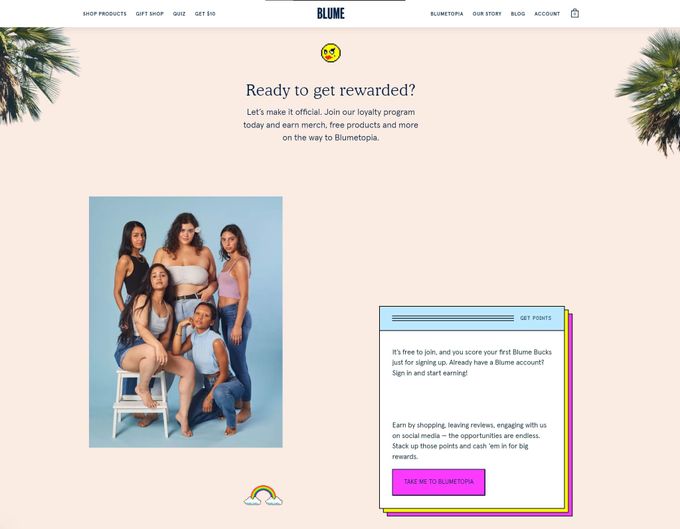 a screen shot of a website with a picture of a group of women
