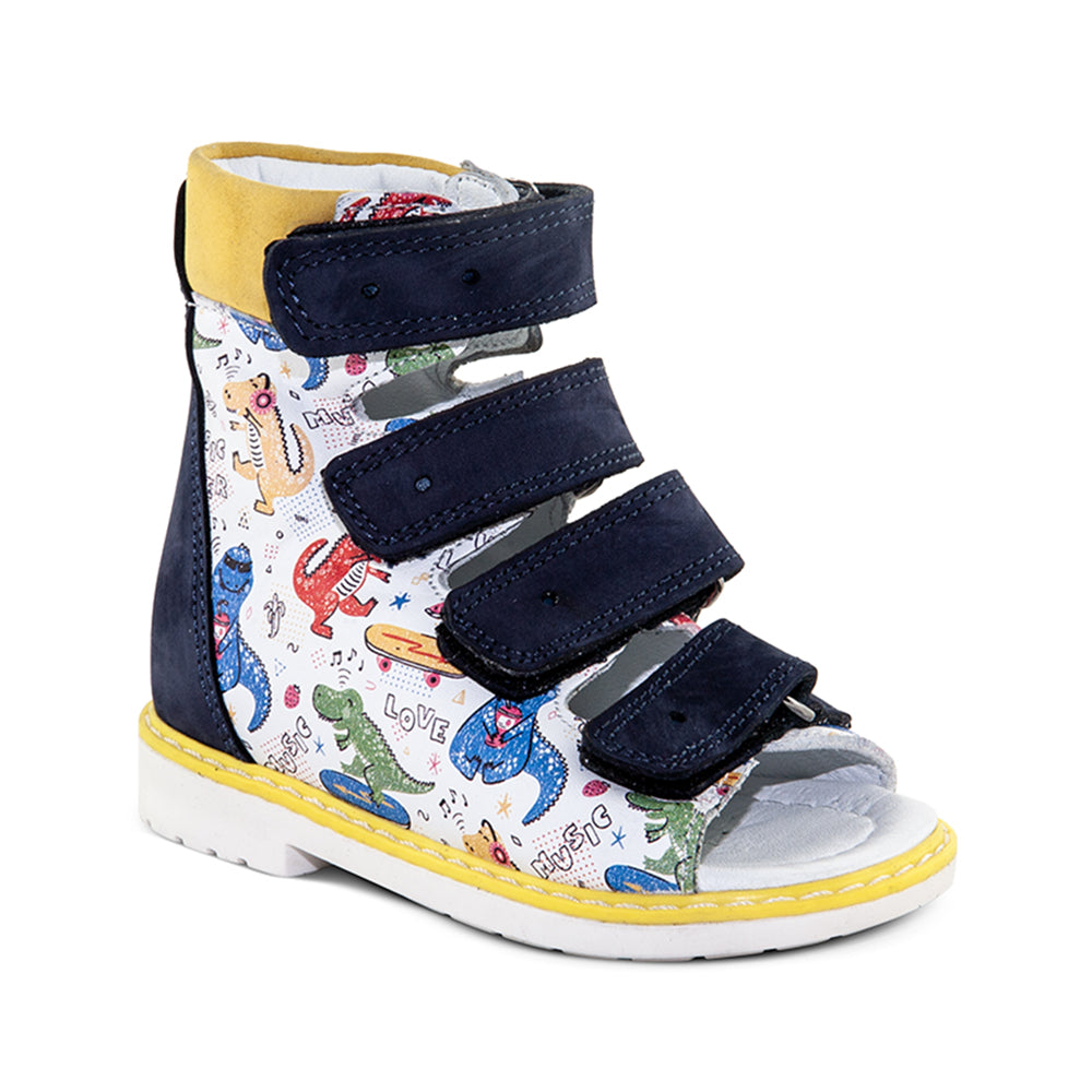 a pair of children's shoes with cartoon print