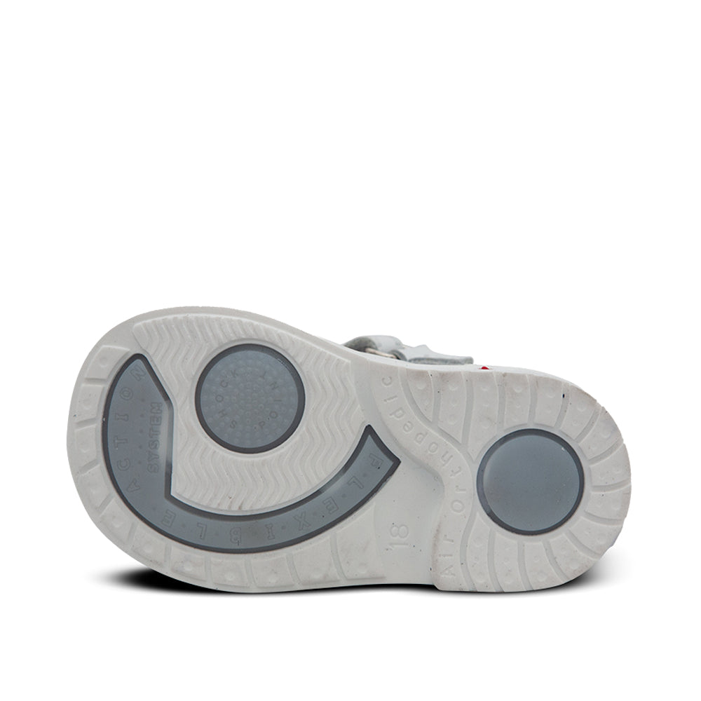a close up of a shoe on a white background