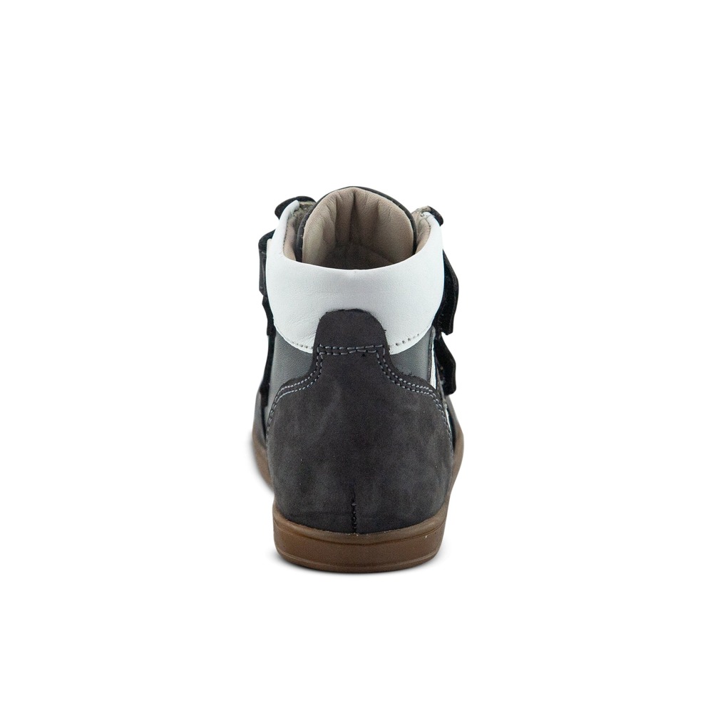 a pair of gray and white shoes on a white background