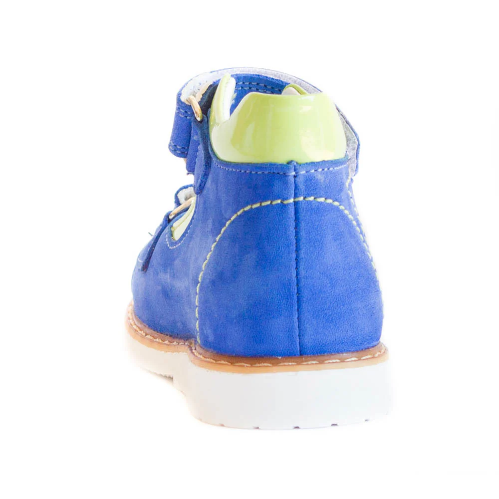 a close up of a child's shoe on a white background