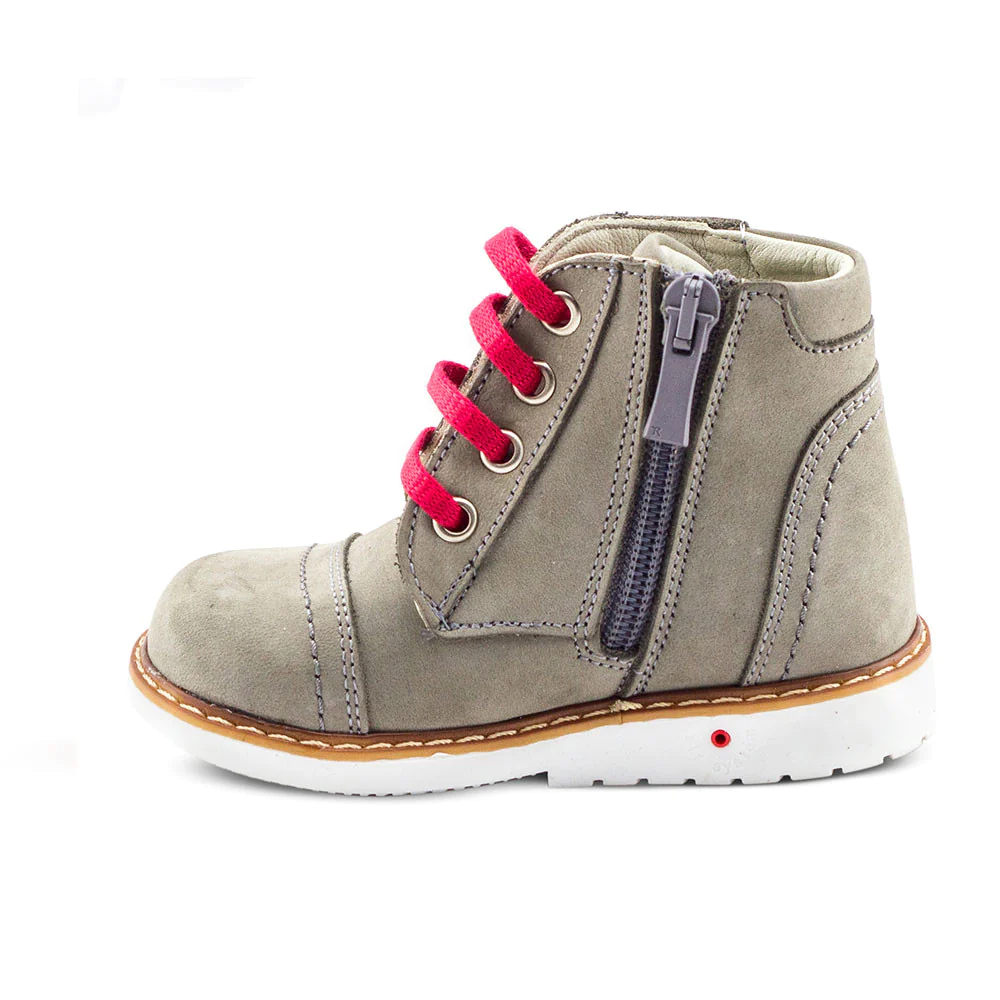 a little kid's shoe with a zipper on the side | HUGH THE EXPLORER grey orthopedic high-top boots