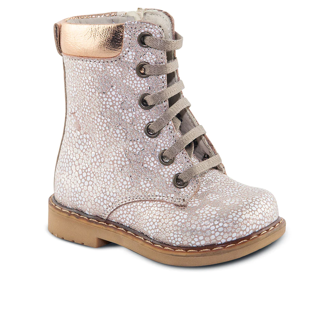 First Walkers Aurelia Glare Fashionable Gold Boots