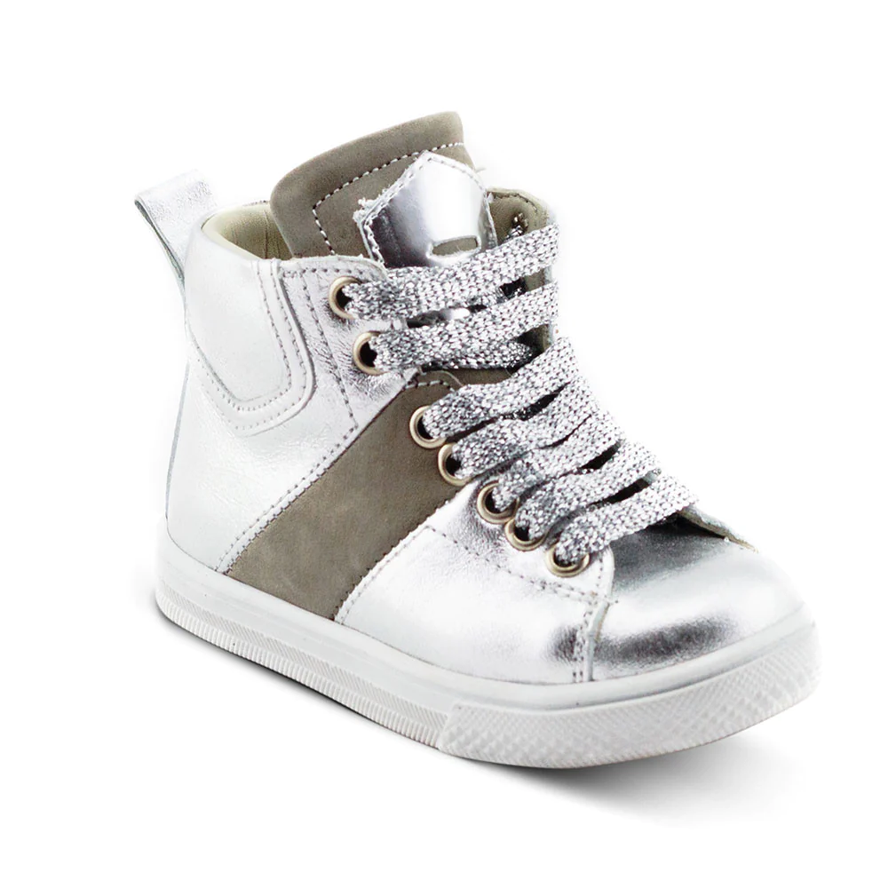 First Walkers Brighty Ava Silver High-Top Sneakers