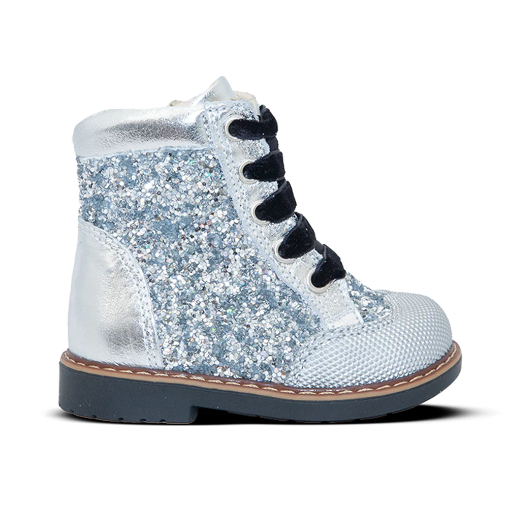 First Walkers Diamond Marilyn Silver Orthopaedic High-Top Boots