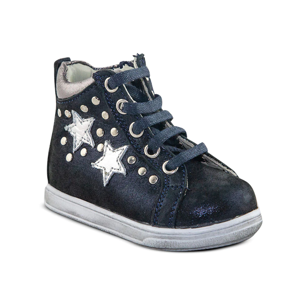 First Walkers Galactic Nichole Navy Stars Orthopaedic High-Top Sneakers