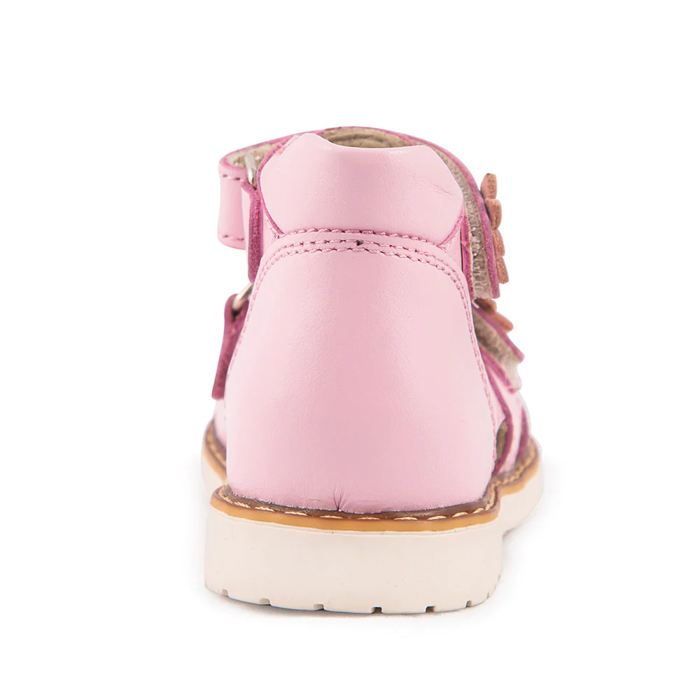 A child's pink shoe with a white sole - ROSALINA BLOOM regular cut supportive sandals