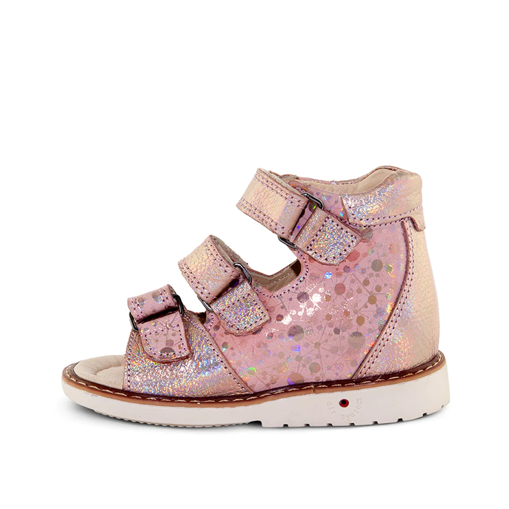 A little girl's pink sandal with two straps - SOPHIA SPARKLE standard cut supportive sandals
