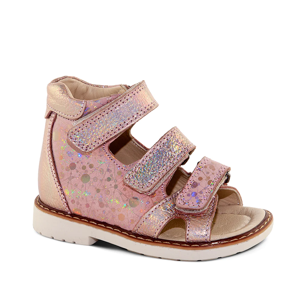A little girl's pink sandal with sequins - SOPHIA SPARKLE standard cut supportive sandals