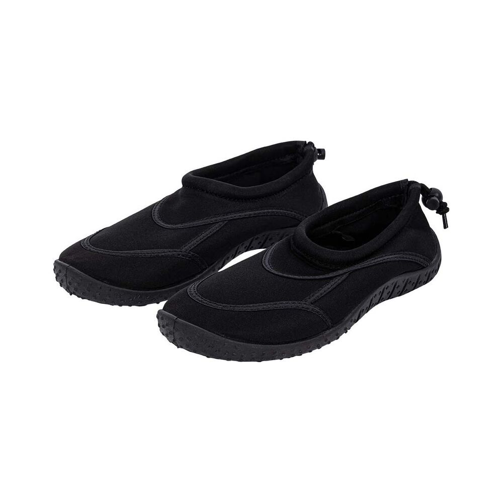 A pair of black shoes on a white background.