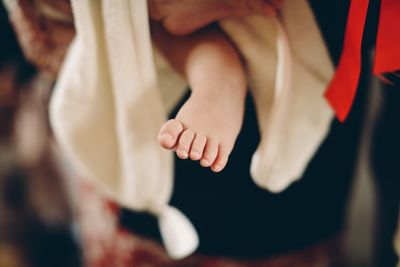 Baby sweaty feet: a close up of a toddler's foot.