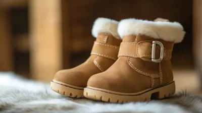 a close up of a pair of brown boots