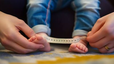 A person holding a measuring tape in their hands.