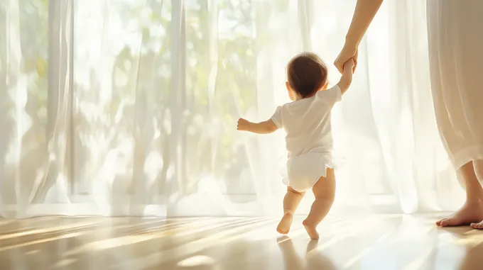 a small child standing in front of a window