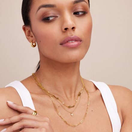  Heritage Multiple Name Necklace with Diamonds in 18K Gold Vermeil