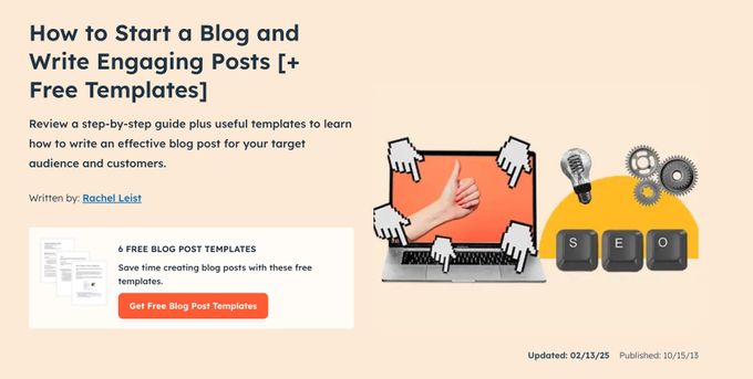 An example of an evergreen guide by HubSpot. 