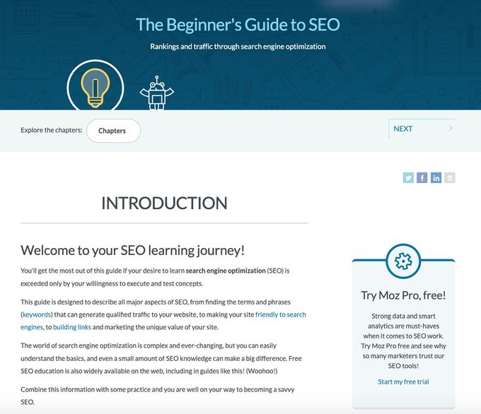 An example of effective evergreen content by Moz. 