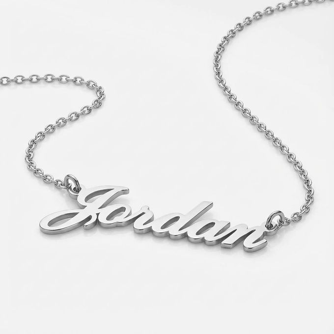 Jordan Classic Cocktail Name Necklace in Sterling Silver