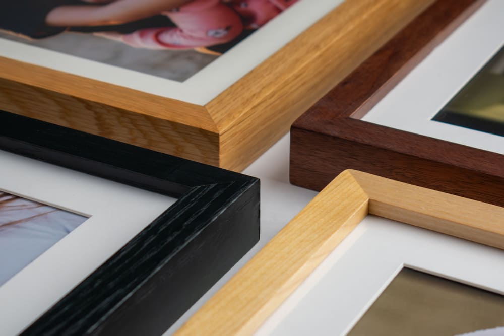 Different types of frame finishes.
