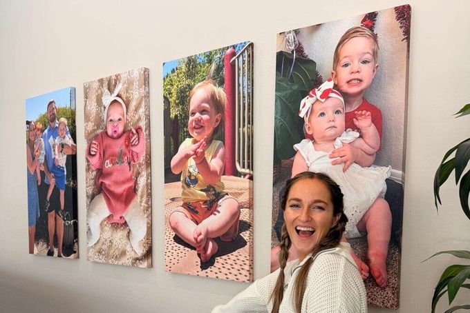 A wrapped canvas wall layout.