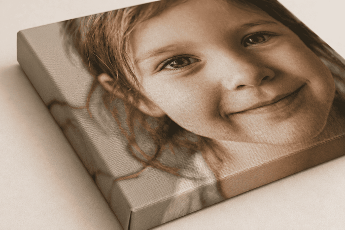 A closer look at a matte canvas frame.