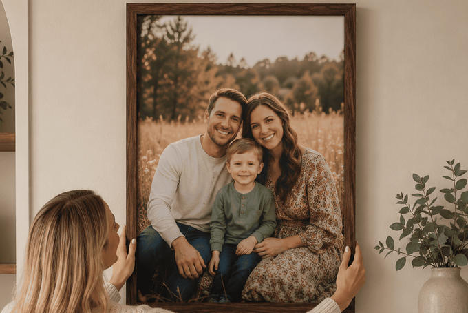 4 Best Types of Wood for Picture Frames A walnut wooden picture frame.