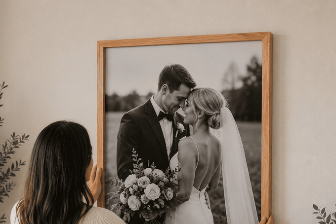 4 Best Types of Wood for Picture Frames A cherry wooden picture frame.