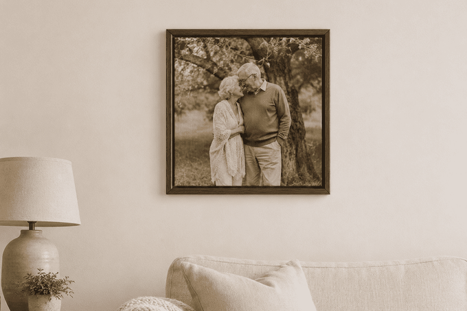 Framed vs. Unframed Canvas: Which Style Elevates Your Room? A framed canvas.