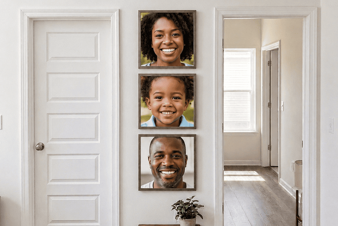 11 Gallery Wall Layout Ideas for a Flawless Display A vertical stack wall gallery layout.