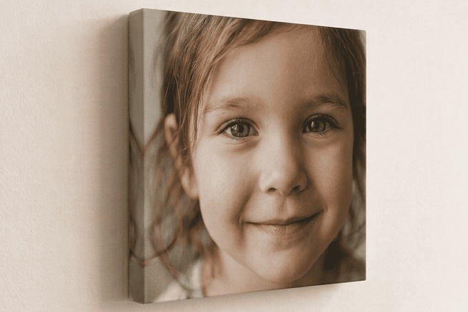 A matte canvas finish.