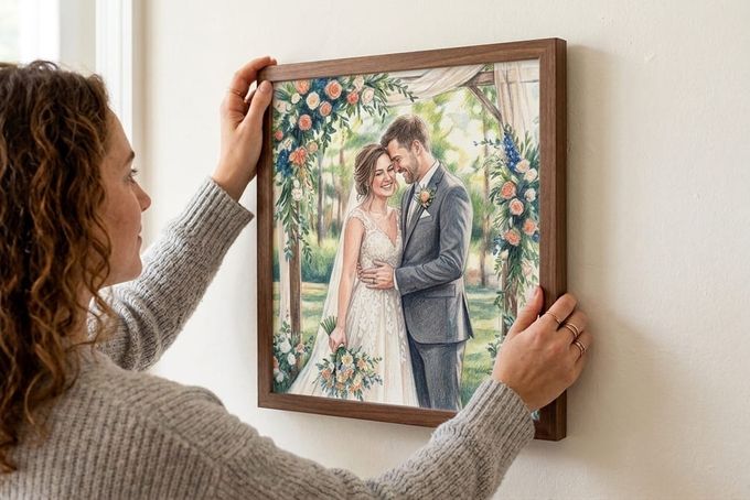 A photo to art portrait frame.