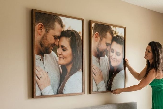 A diptych wall gallery layout.