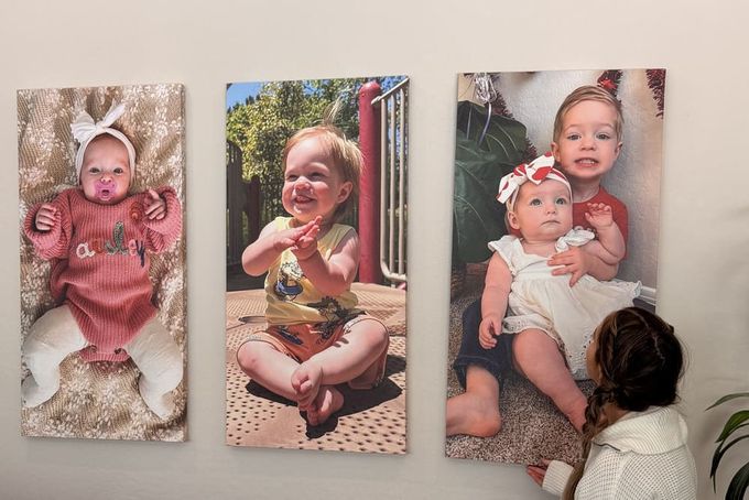 11 Gallery Wall Layout Ideas for a Flawless Display A wrapped canvas layout.