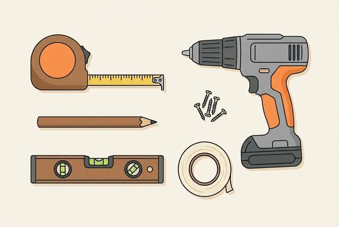 a variety of tools are arranged on a white background